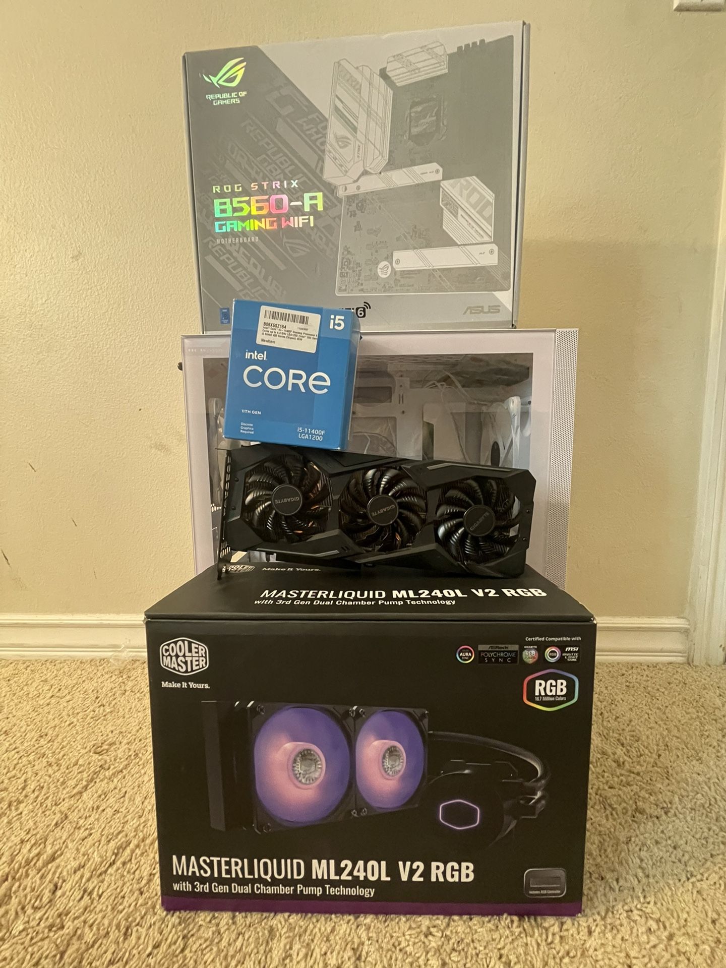 GAMING PC NEW GTX 1080 I5 10400 LIQUID COOLED