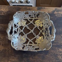 Vintage Arthur Court Grapevine Aluminum Casserole Dish Holder