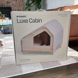 Luxury Dog Bed Indoor House - Rawry Luxe Cabin For Dog Or Cat