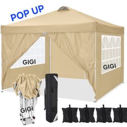 10x10 Pop Up Canopy Tent with Sidewalls,, Easy Pop Up Waterproof