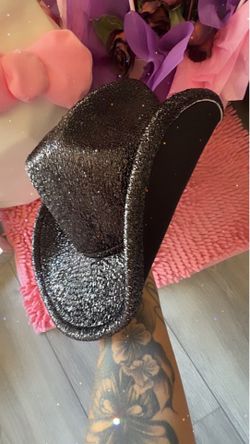 Black glitter cowboy hat