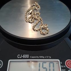 14K 15 Gram Gold  Rope style Italian Cut Chain 