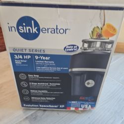 InSinkErator Evolution SpaceSaver XP – 3/4 HP – New (Stored)