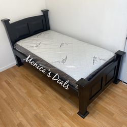 Twin Solid Wood Bed With Mattress $360