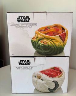 Star Wars Jabba the Hut and Wampa Ceramic Snack Bowl Set of 2