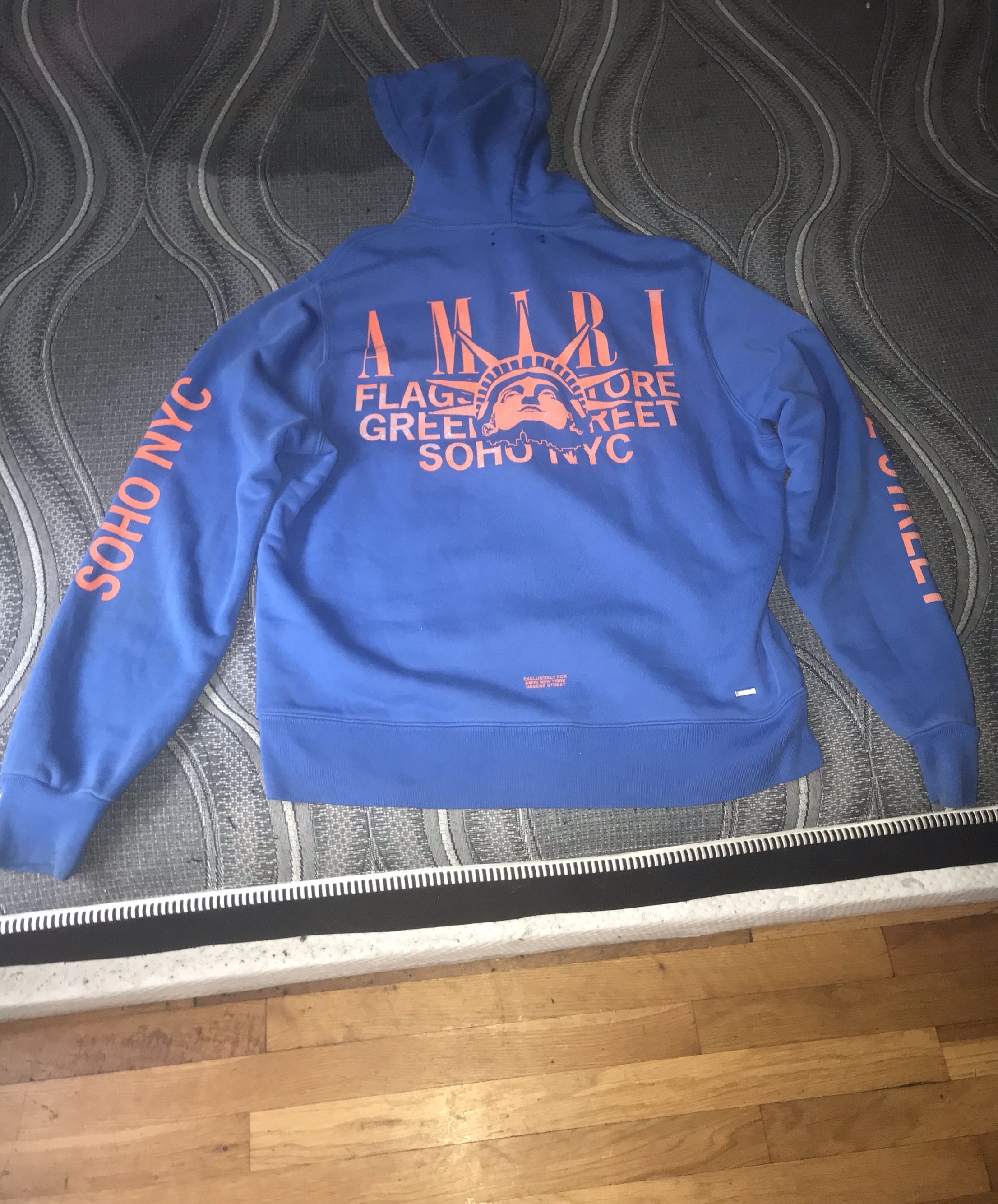 Amiri Soho NYC Flagship Blue/orange Hoodie