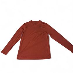 Red Nike long sleeve Dri-Fit top 