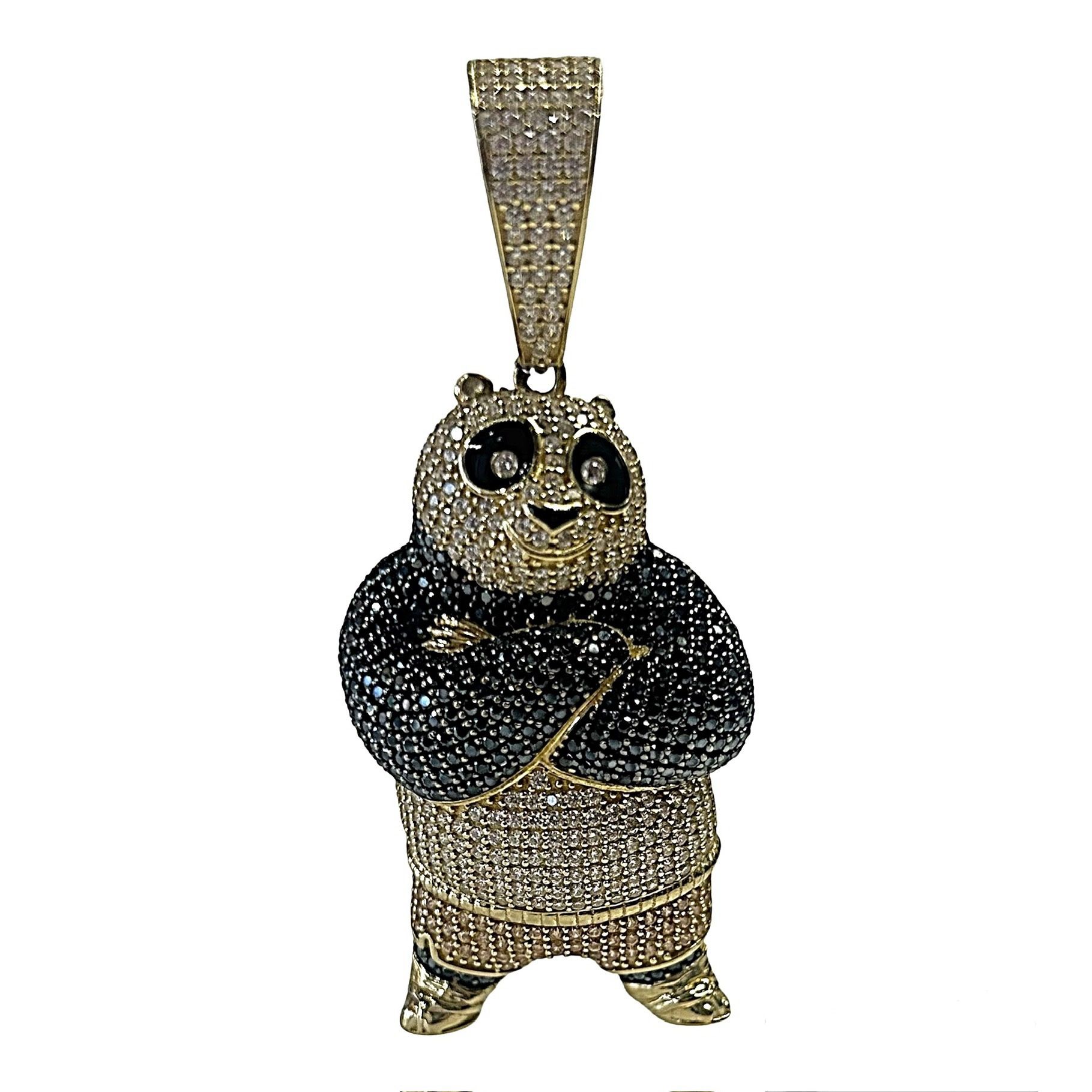 Pendant charm yellow gold 10k. Panda bear