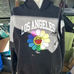 Takashi Murakami Complexcon Exclusive Los Angeles Flower Hoodie Black size large