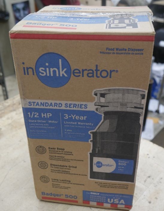 InSinkErator Badger 500 1/2 HP Continuous Feed Garbage Disposal - NEW.