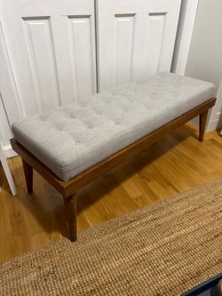 Upholstered and Wood Bench