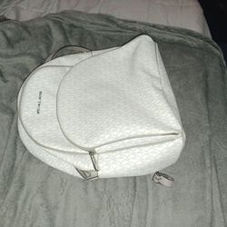 White And Gray Michael Kors Backpack