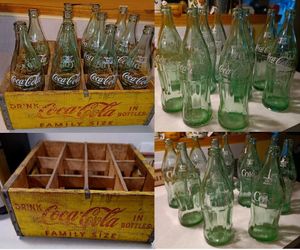 Eleven 26-ounce Coke Bottles With Case