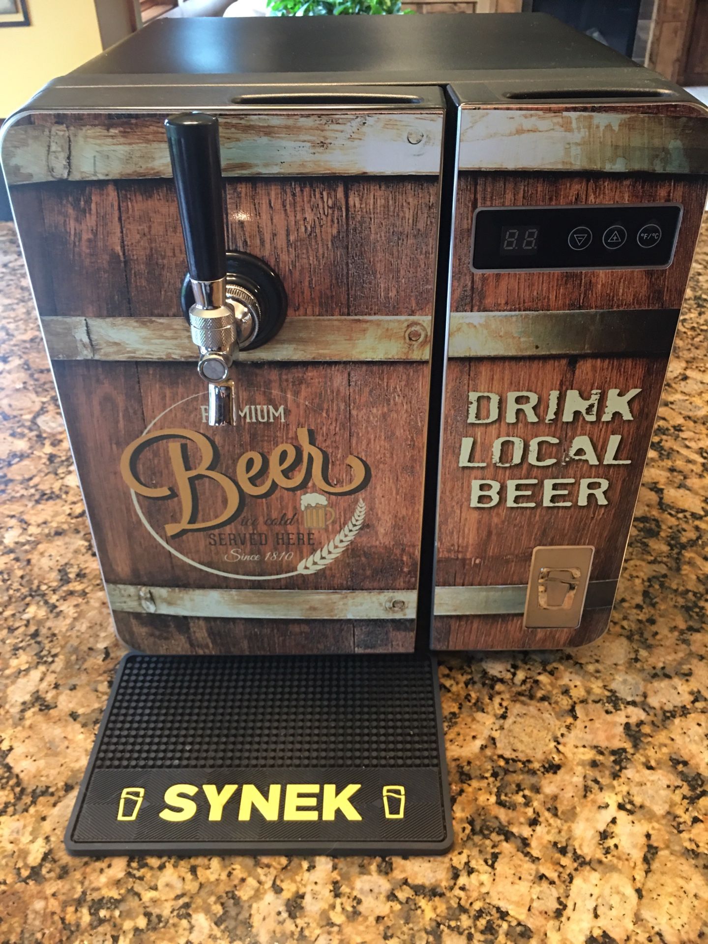 SYNEK Countertop Craft Beer Draft Dispenser Silver Kegerator Extras Tap Growler