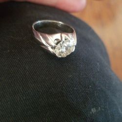 MENS 2 CT SILVER GENUINE MOISSANITE RING SIZE 8.5