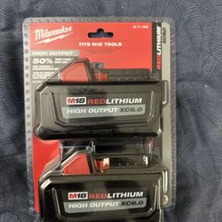 Milwaukee M18 2 Pack Red Lithium Battery 6.0