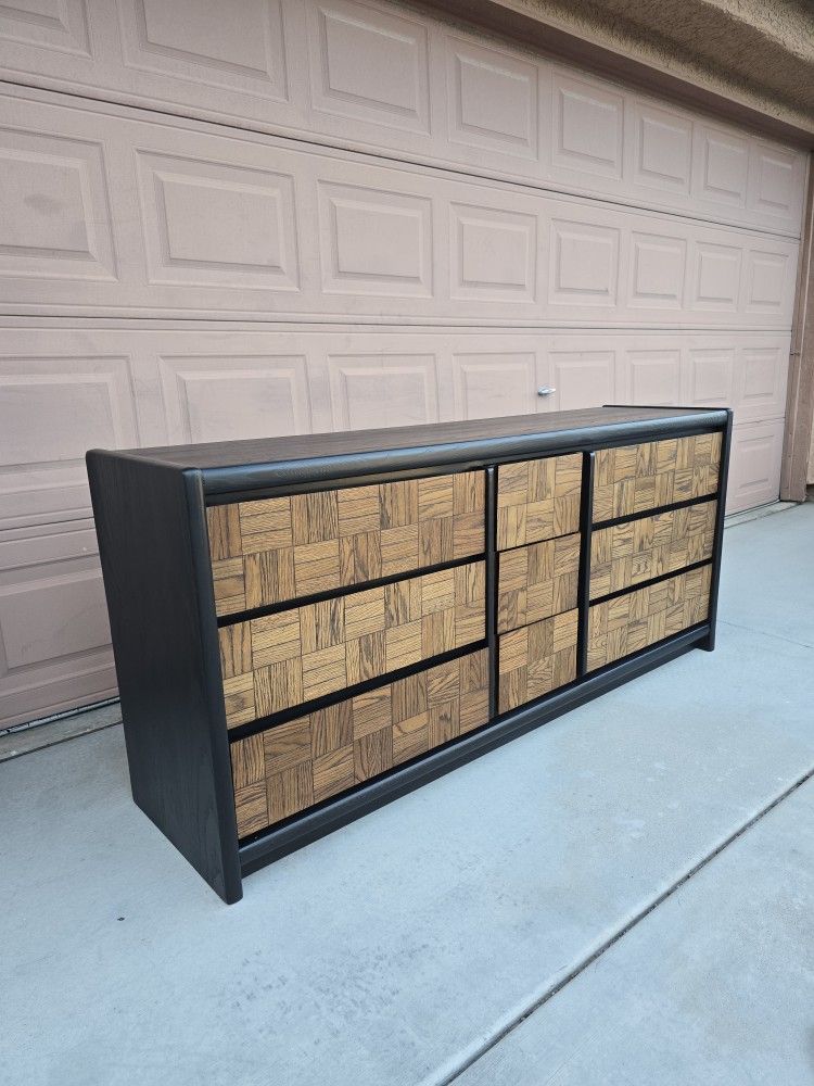 Mid Century Modern Brutalist 9 Drawer Dresser by Lane MCM