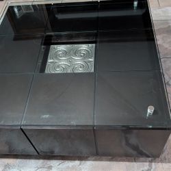 Large Glass/Wooden Coffee Table