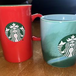 Set If 2 Starbucks Coffee Mugs Cups 