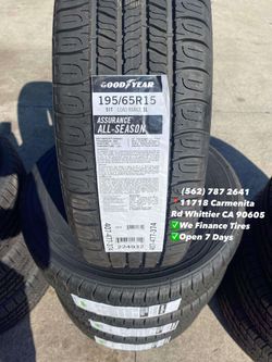 195/65R15 Goodyear Assurance A/S New Set of Tires Installed and Balanced Set de Llantas Nuevas Instaladas y Balanceadas