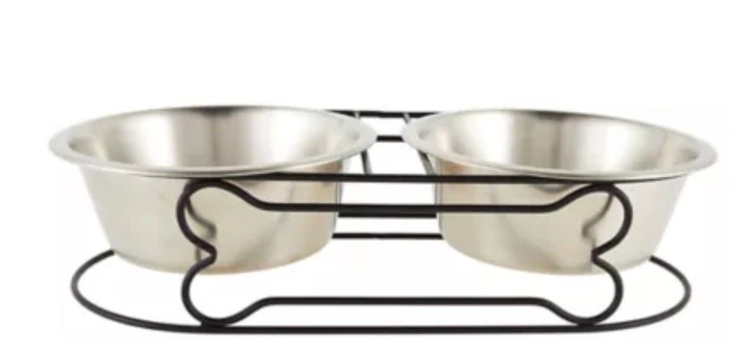 Lg dog Top Paw Steel Double Feeder Elevated Raised