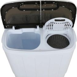 Portable Clothes Washing Machine Mini Twin Tub Washing Machine 13lbs Capacity with Spin Dryer, Compact Washer and Dryer Combo Lightweight Small Laundr