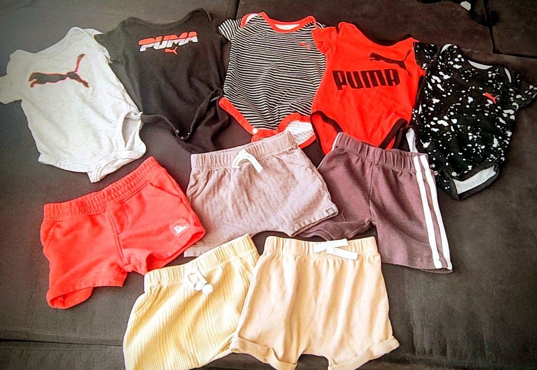 6-9 Month Boy Puma Bodysuits And Shorts 