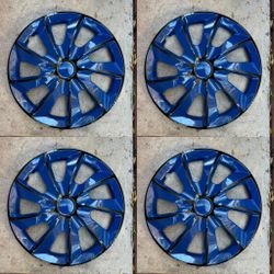17” hubcaps black and blue rim covers fits chevy impala Pontiac g6 ford fushion dodge caravan 4pcs tapas para rin polveras tapa cauchos