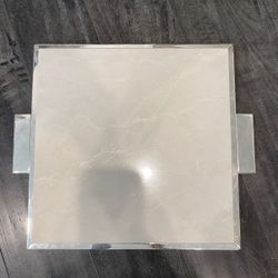 Stone Cheese Board. Used 1-2. The Silver/ chrome Needs Polishing To Look it's Best