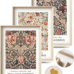 Framed William Morris Canvas Wall Art,Floral Pattern Vintage Poster Wall Decor,16x12IN High Framed Wood Design Prints,Minimalist Classic Decor Aesthet