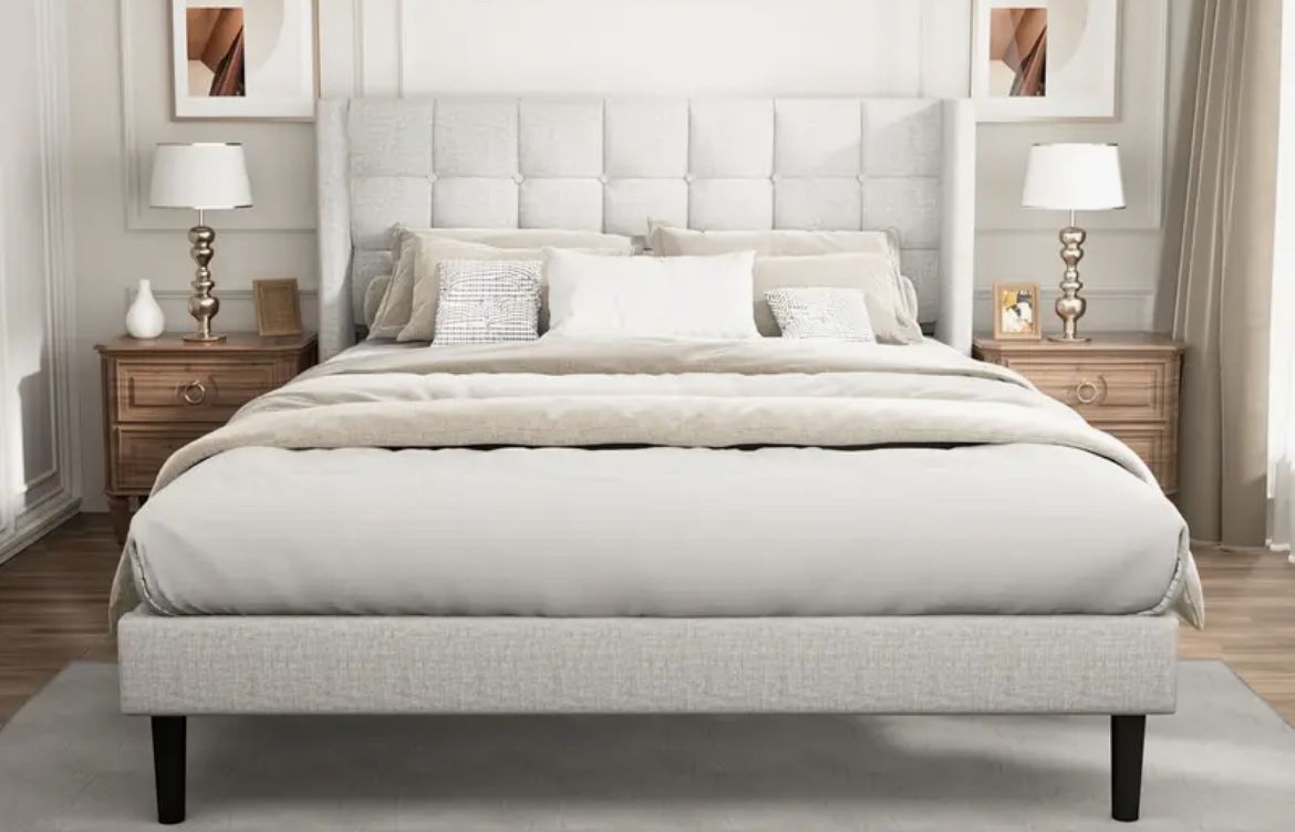 LIGHT GRAY BRAND NEW IN BOX FULL SIZE BED FRAME