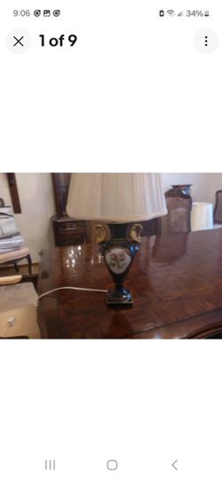 Lindner Handarbeit Echt Germany COBALT BLUE LAMP- Rare Gorgeous 23" Tall