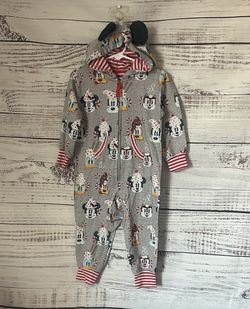 Gray Disney Mickey Mouse and friends holiday sleeper size 2