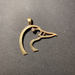 14k real solid pendant with crystal