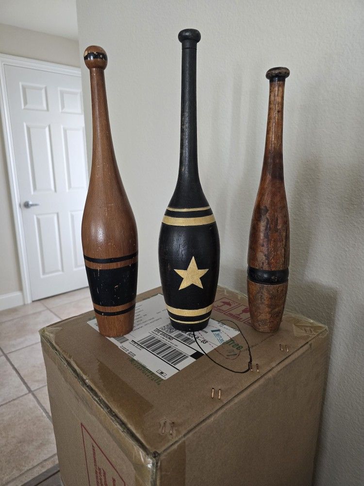 Old Wood Juggling Pins
