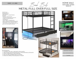 Metal Bunk Beds - Full over Full Size Beds