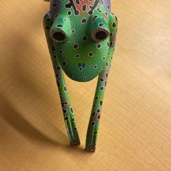 Handpainted Wood Frog