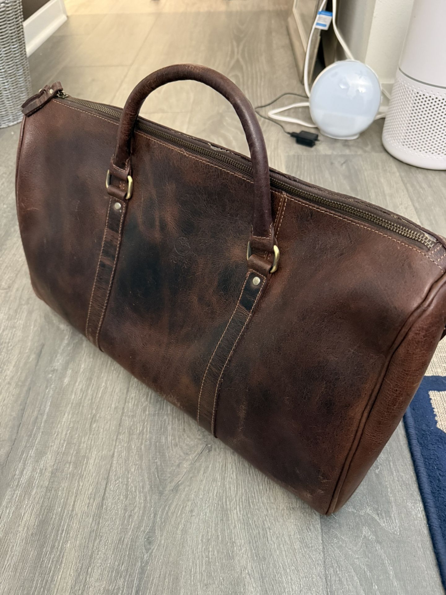 Brown Leather Duffle Bag For Men