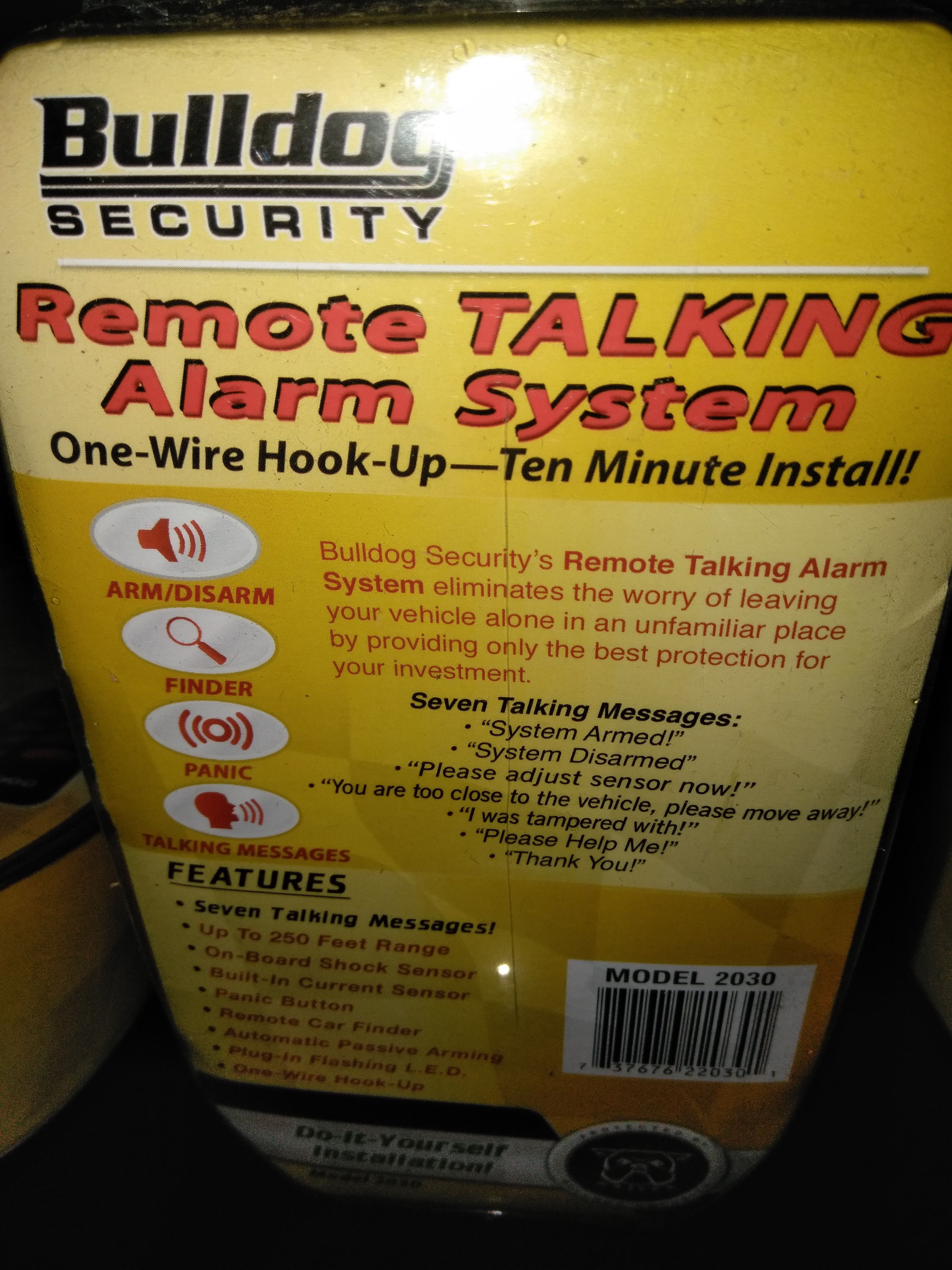 Bulldog Talking Alarm systems brand new in box never used and going fast easy installation!!!
