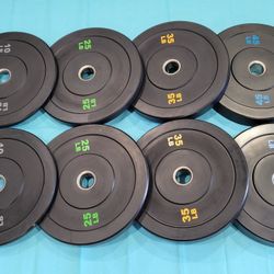 Olympic Bumper Weight Plates Full Set For Olympic Barbell 