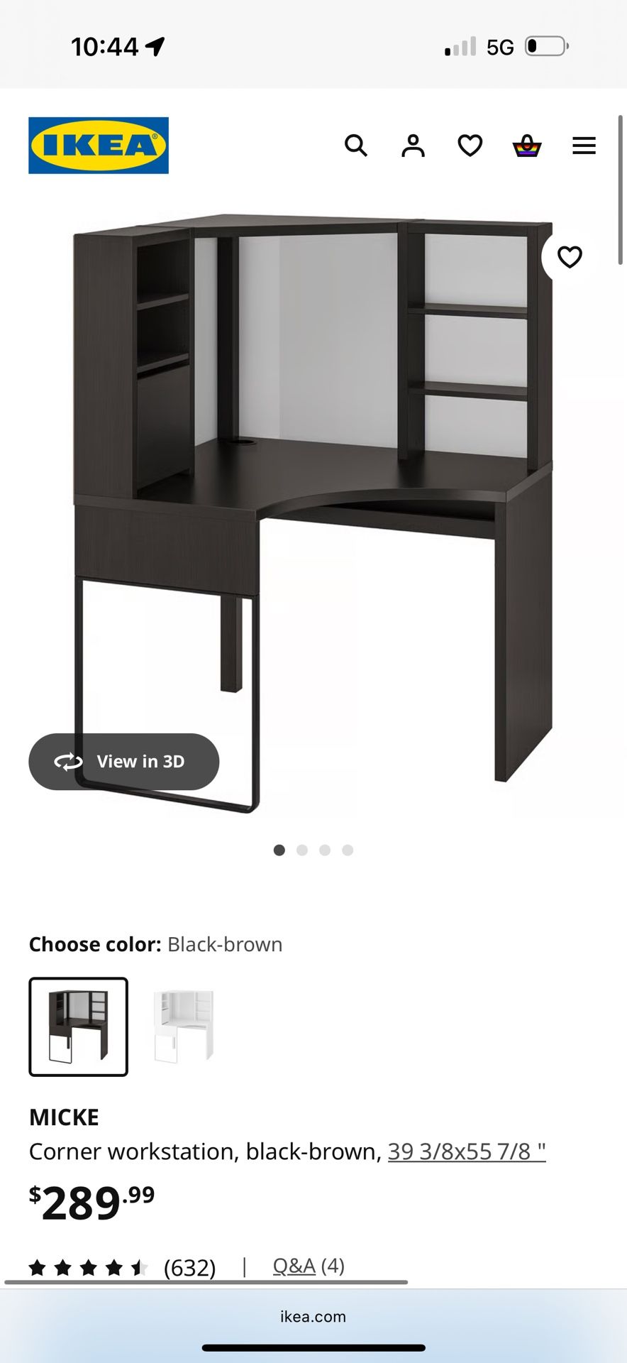 Micke Black-brown Corner Workstation