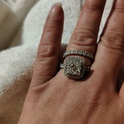 3 Carat Wedding Ring Set  In 10k White Gold From Helzberg Diamond 