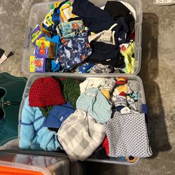 3 Bins Full of infant Toys, Baby Items And clothes