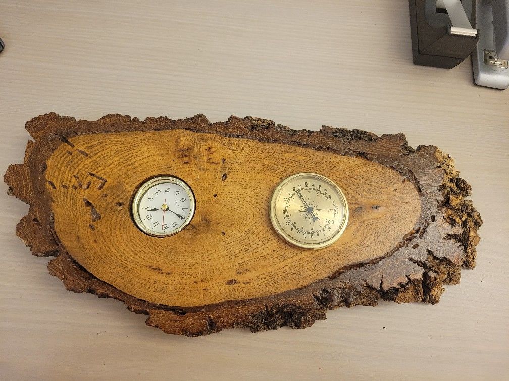 Handmade Weather Station Clock Thermometer