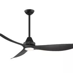 Levanto 52 in. Integrated LED Indoor/Outdoor Matte Black Ceiling Fan with Light Kit and Remote Control