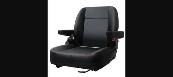 Universal Forklift Seat w/ Armrest, Safety Belt & Micro Switch