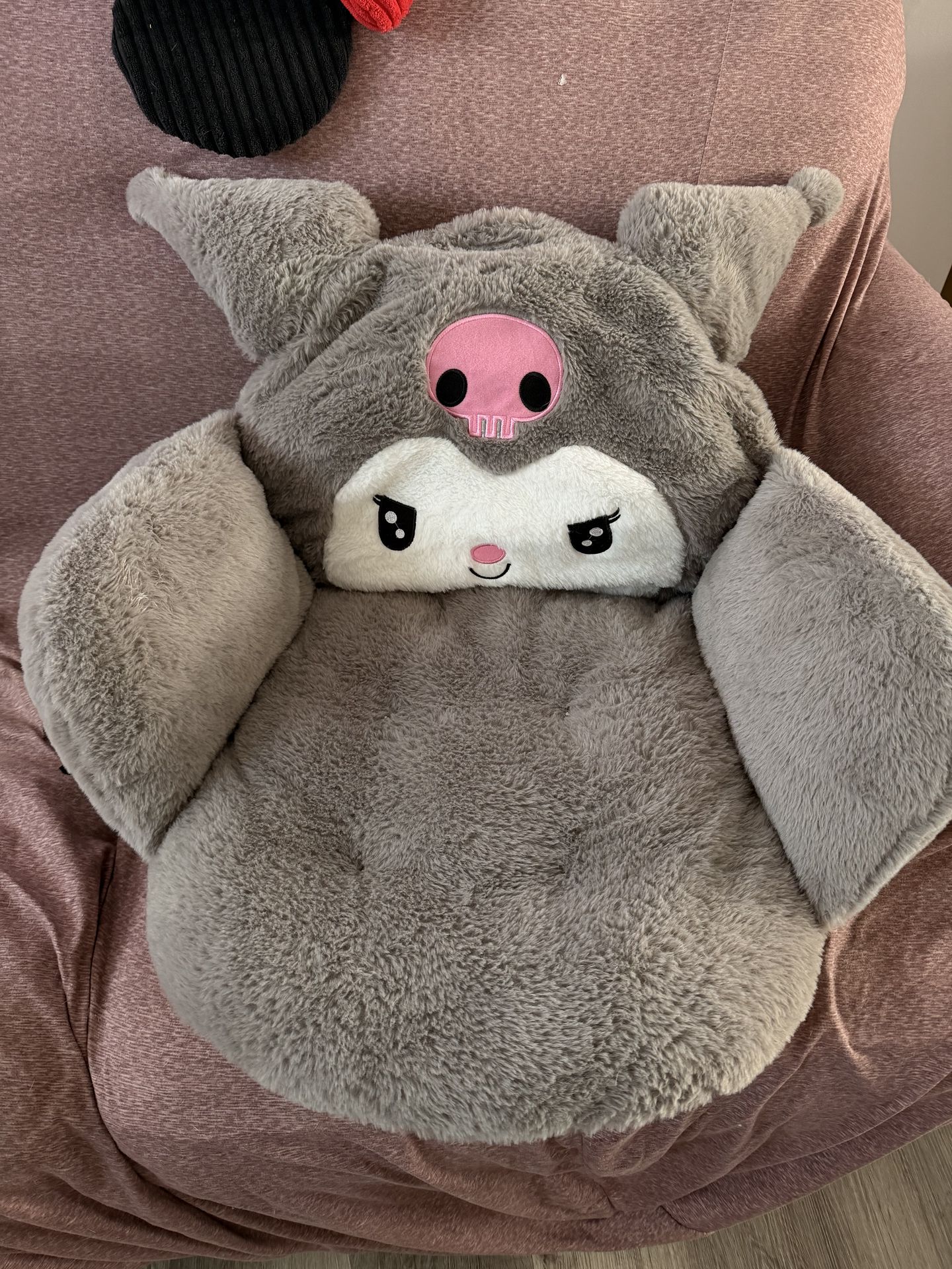 plush Sanrio Kuromi character chair cushion