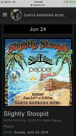 Slightly stoopid, Stick Figure and Pepper concert tickets