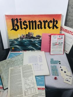 Vintage 1962 Avalon Hill Bismarck 1st edition Board Game