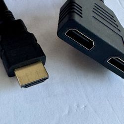 HDMI Cable Splitter Adapter Converter 1 In 2 Out 1 Male to 2 Female